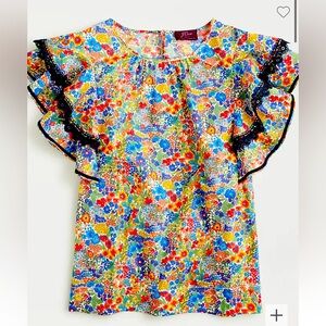 J Crew Cotton Poplin Liberty Margaret Annie Top